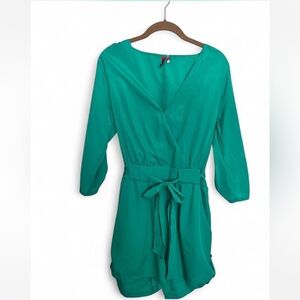 Emerald Green romper with Tie Waist